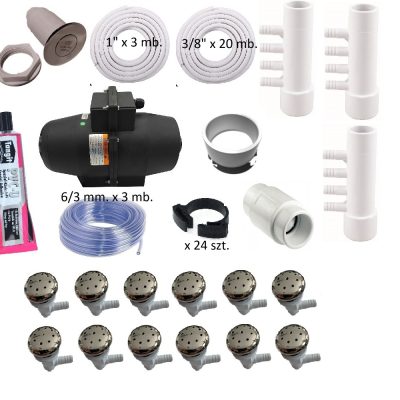 Masaż powietrzny 12 dysz inox, pompa 1kW (APR900Z) ZMP12N1000