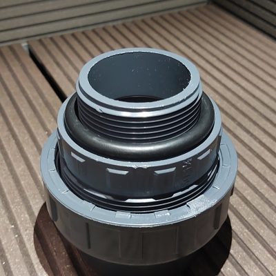 Dwuzłączka PVC składana, z gwintem zewnętrznym 50 mm. na 1 1/2″ (47 mm.)