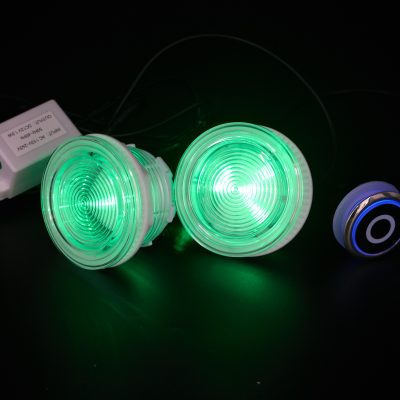 Kompletny zestaw oświetleniowy LED, CYAN , 2×1,5 W z przyciskiem dotykowym BCL-05